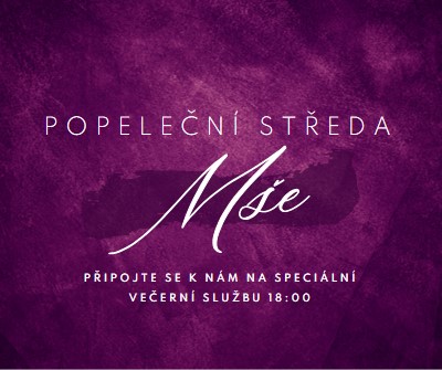 Popeleční mše purple modern-simple