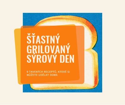 Šťastný grilovaný sýrový den orange modern-bold