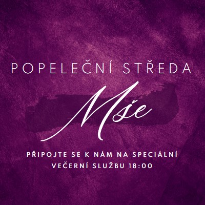 Popeleční mše purple modern-simple