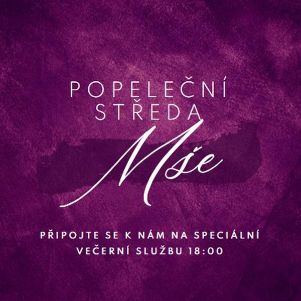 Popeleční mše purple modern-simple