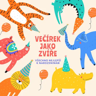Party zvíře yellow whimsical-color-block