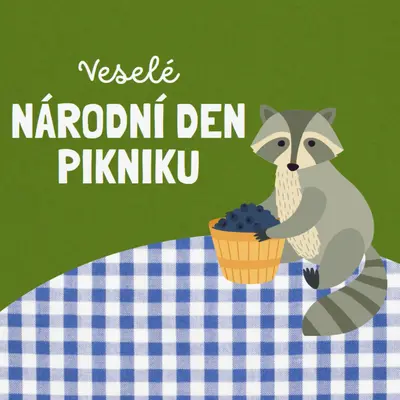 Šťastný národní den pikniku green whimsical-color-block