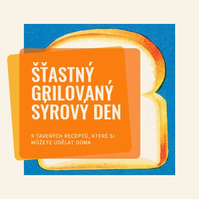 Šťastný grilovaný sýrový den orange modern-bold