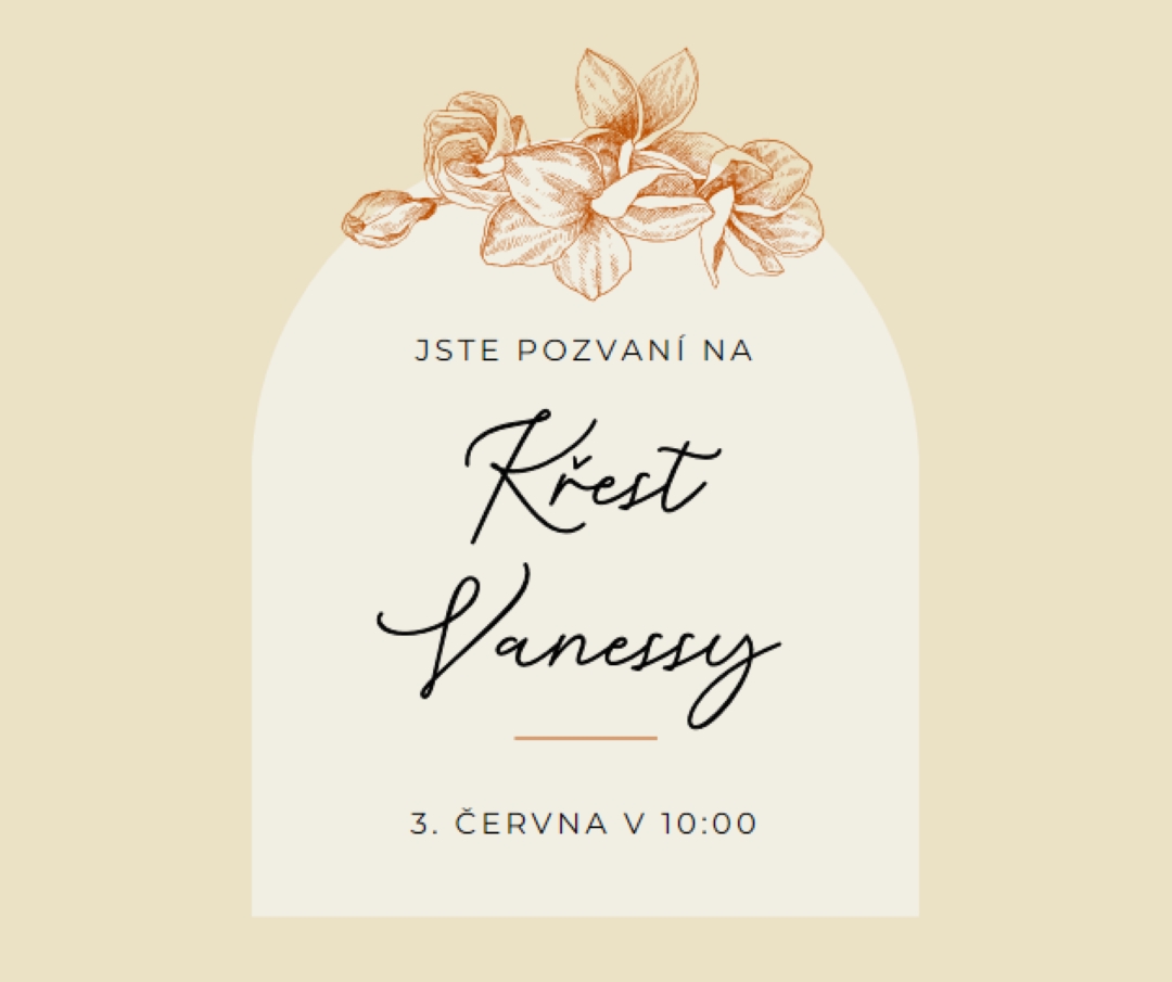 Pozvání ke křestu yellow vintage-botanical