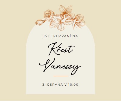 Pozvání ke křestu yellow vintage-botanical