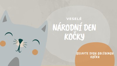 Šťastný národní den kočky gray organic-simple