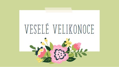 Velikonoce rozkvetlé green whimsical-line