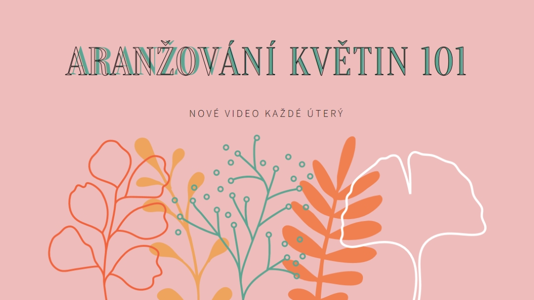 Koketní květy pink whimsical-line