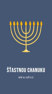 Chanuka Sameach blue modern-simple