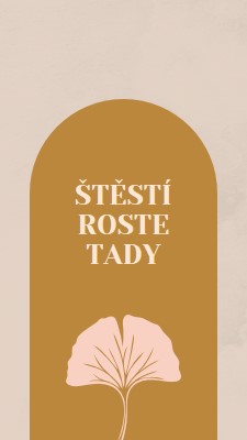 Štěstí roste tady gray organic-boho