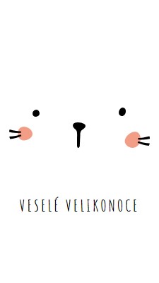 Všechno nejlepší velikonoce, zajíček white whimsical-line