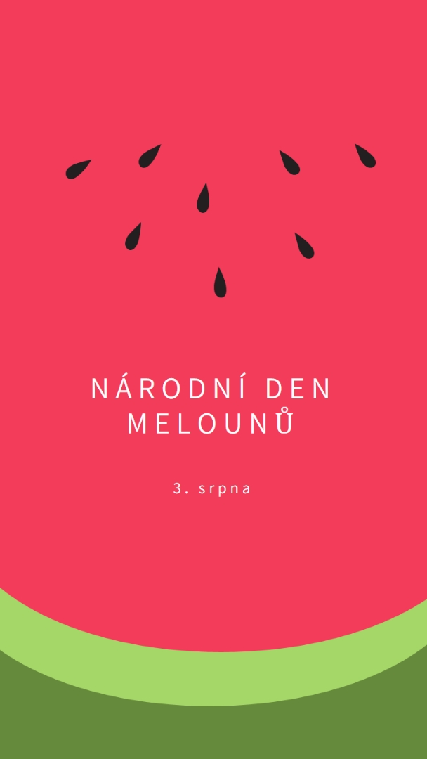 Národní den melounu pink modern-simple