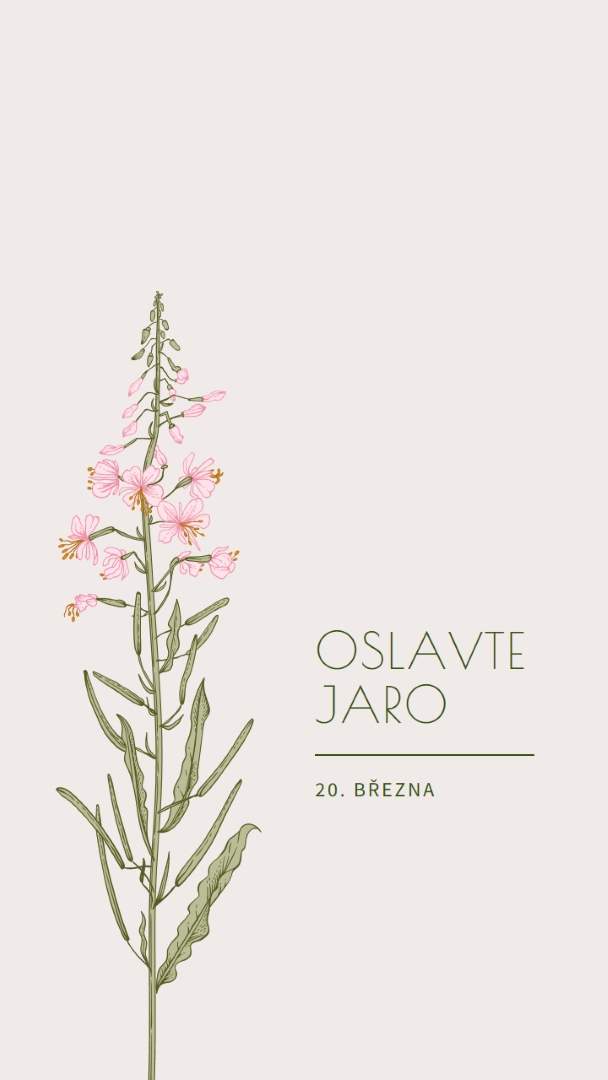 Oslavte jaro white vintage-botanical