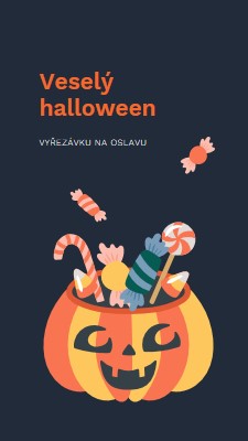 Milý Halloween black whimsical-line