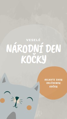 Šťastný národní den kočky gray organic-simple