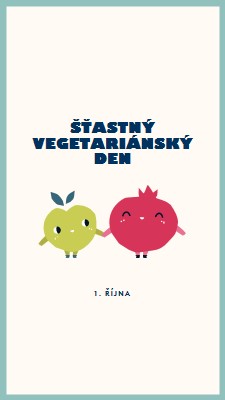 Šťastný vegetariánský den white whimsical-line