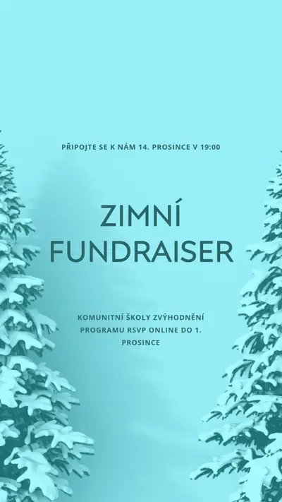 Zimní krajina divů blue modern-simple