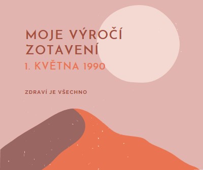 Výročí obnovení pink organic-boho