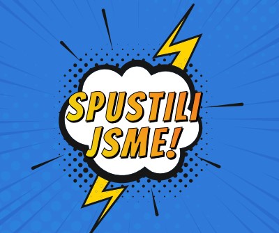 Spustili jsme! blue modern-bold