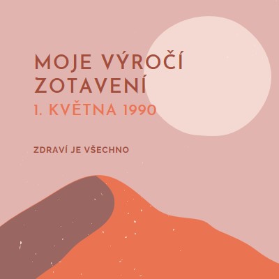 Výročí obnovení pink organic-boho