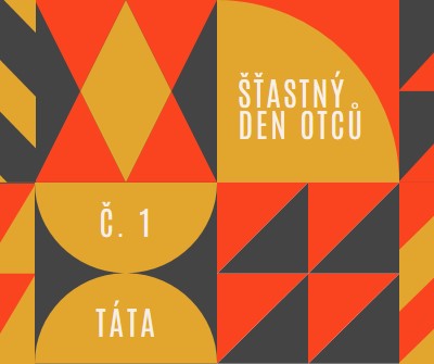 Číslo jedna táta orange modern-geometric-&-linear