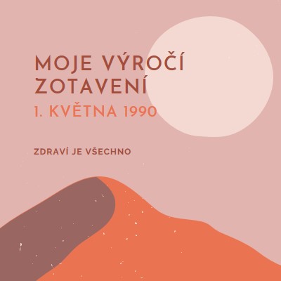 Výročí obnovení pink organic-boho