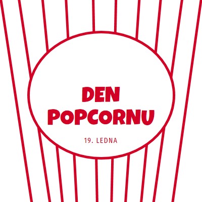 Den popcornu white whimsical-line