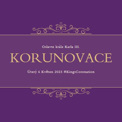 Královské oznámení purple modern-simple