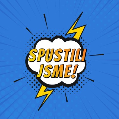 Spustili jsme! blue modern-bold