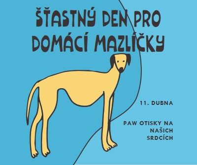 Paw otisky na našich srdcích blue whimsical-line