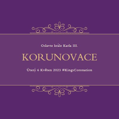 Královské oznámení purple modern-simple