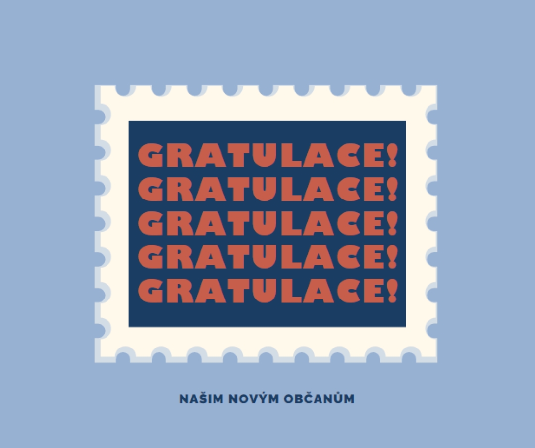 Blahopřejeme našim novým občanům. blue modern-simple