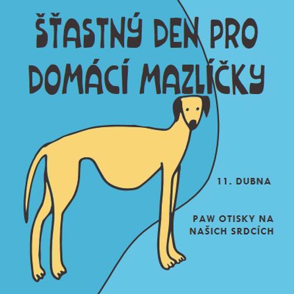 Paw otisky na našich srdcích blue whimsical-line