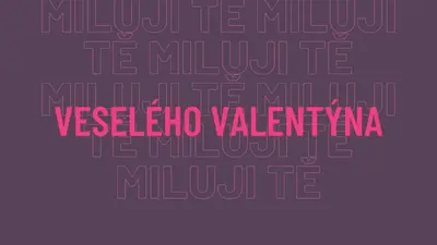 Miluji tě, valentine purple modern-bold