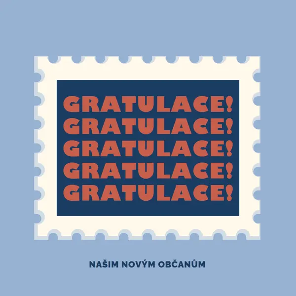 Blahopřejeme našim novým občanům. blue modern-simple