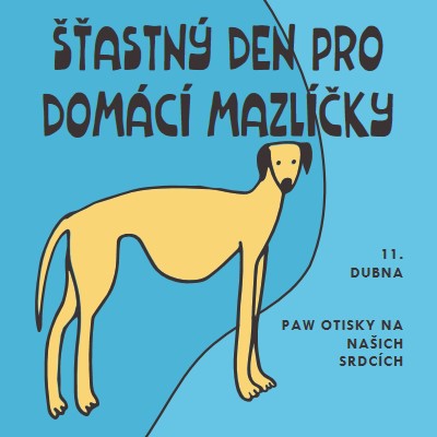 Paw otisky na našich srdcích blue whimsical-line