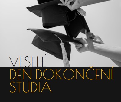 Šťastný den dokončení studia black modern-simple