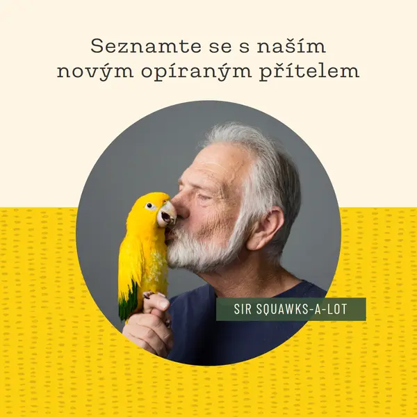 Pták v ruce yellow organic-simple