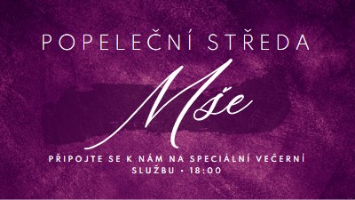 Popeleční mše purple modern-simple