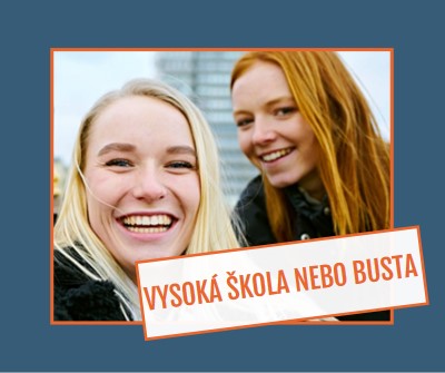 Vysoká škola nebo busta blue modern-bold