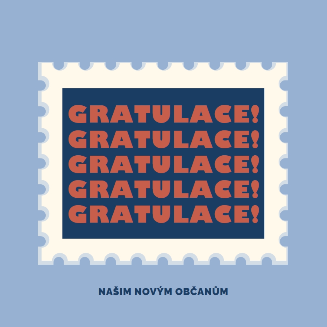 Blahopřejeme našim novým občanům. blue modern-simple