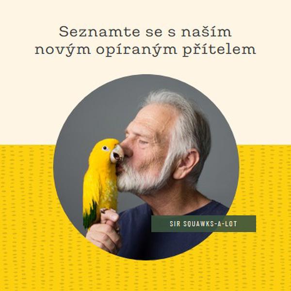 Pták v ruce yellow organic-simple