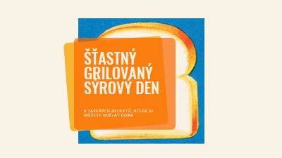 Šťastný grilovaný sýrový den orange modern-bold