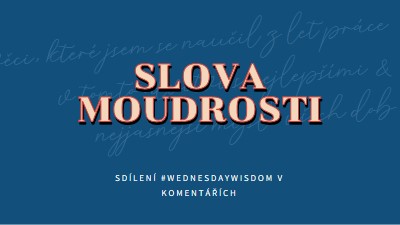 Slovo moudrým blue modern-simple