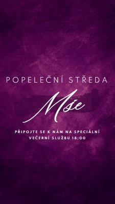 Popeleční mše purple modern-simple