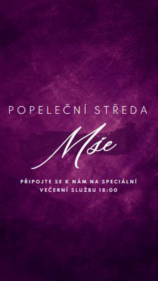 Popeleční mše purple modern-simple