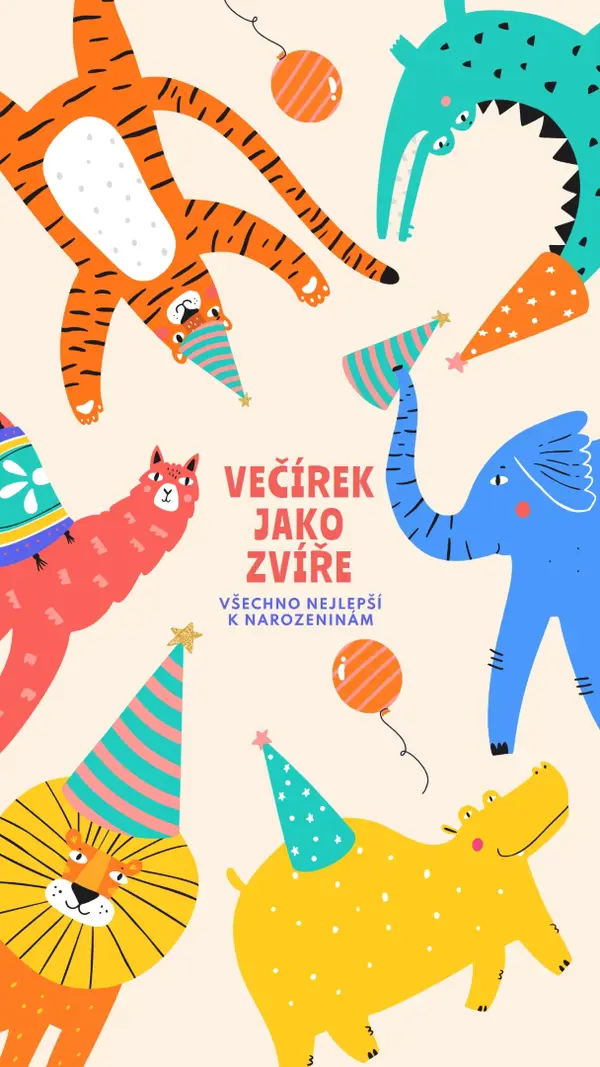 Party zvíře yellow whimsical-color-block