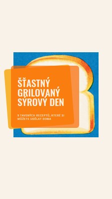 Šťastný grilovaný sýrový den orange modern-bold