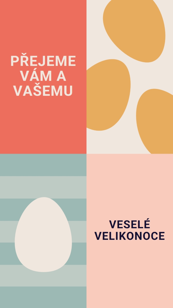 Šťastné Velikonoce pro vás i vaše orange modern-color-block