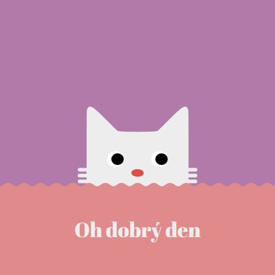 Oh, dobrý den red cute,simple,cat,neutral,bright,fun